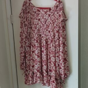 Free People Toile Romantic Baby Doll Dress Lk New L Large